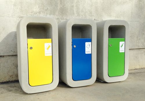 Lixeira pública - KID :  415.ECO - SIT Urban Design - de coleta seletiva / em metal laqueado / em concreto reforçado com fibras