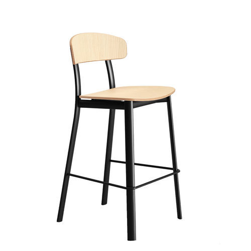 Banqueta alta contemporânea - FELUCA - Infiniti - em madeira de freixo / com base em aço / com 4 pés