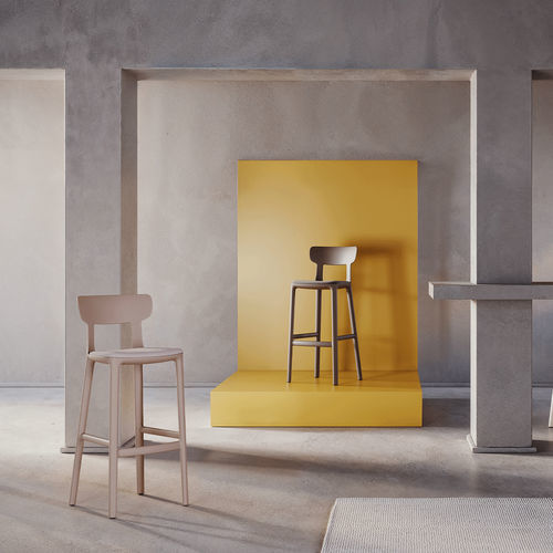 Banqueta alta contemporânea - CANOVA - Infiniti - em madeira / em polipropileno / com 4 pés