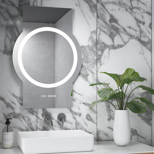 Espelho para banheiro de parede - CLOCK - BISELARTE - para hotel / para quarto de hotel / da linha comercial