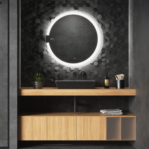 Espelho para banheiro de parede - TIME - BISELARTE - para hotel / para quarto de hotel / da linha comercial