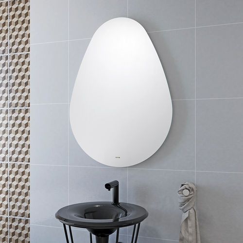 Espelho para banheiro de parede - OVUM SIMPLE - BISELARTE - contemporâneo / branco / vertical