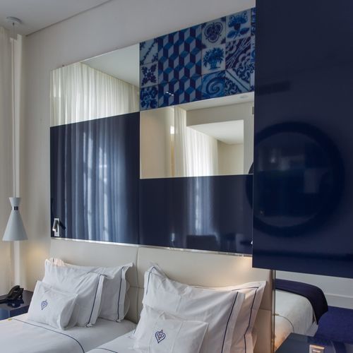Painel de vidro decorativo - HOTEL PORTUGAL - BISELARTE - laminado / decorado / com motivos impressos digitalmente