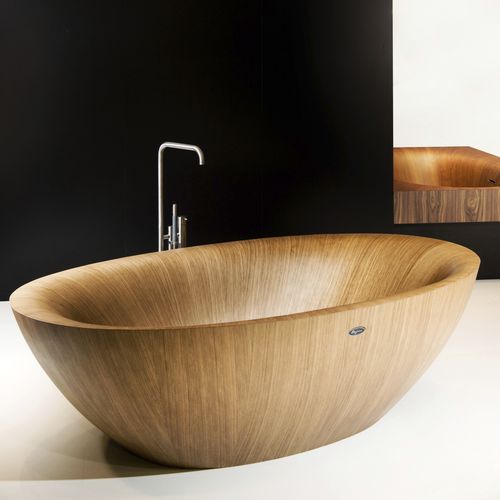 Banheira oval - LAGUNA PEARL - ALEGNA - freestanding / em madeira