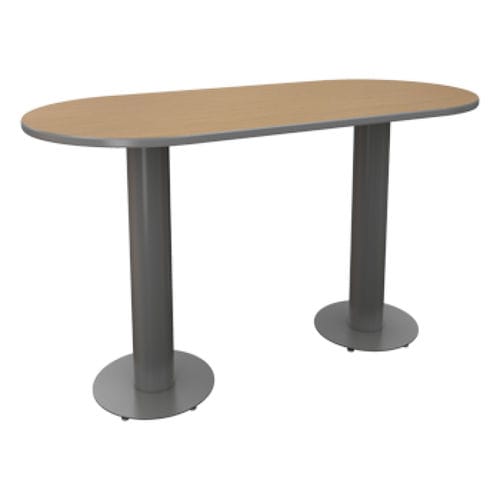 Mesa alta contemporânea - RACETRACK - artcobell - em laminado / com base metálica / oval