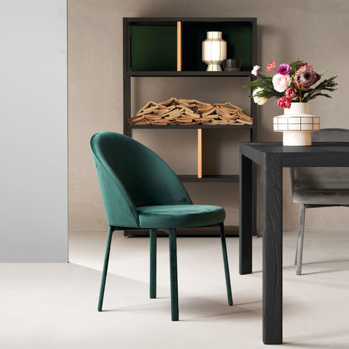 Cadeira para interlocutor contemporânea - HARVARD  - UFFICIO DESIGN ITALIA - para ambiente interno / em tecido / com base metálica