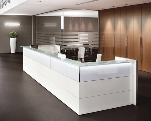 Balcão de recepção de canto - KUBIK - UFFICIO DESIGN ITALIA - modular / laminado