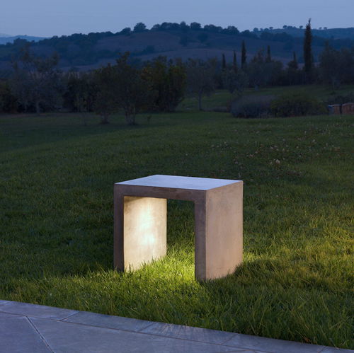 Banqueta contemporânea - PANCHETTO - Lucifero's - em concreto / metálica / com base em concreto