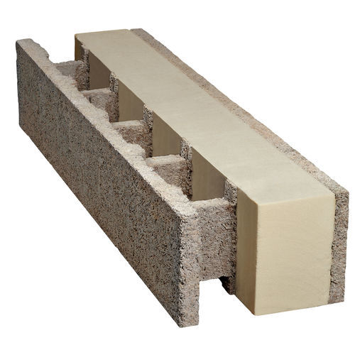 Bloco de cofragem em madeira-concreto - S36.5 - isospan Baustoffwerk GmbH - para casa passiva / para parede estrutural externa / para  edifícios