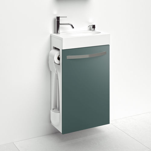Lava-mãos suspenso - COMBO - DECOTEC - retangular / em Solid Surface / com dispensador de sabonete