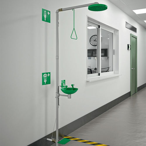 Conjunto de chuveiro saliente - 9203 - DELABIE - contemporâneo / da linha comercial / com chuveiro de coluna fixo