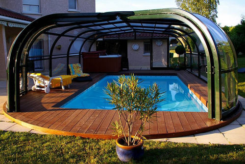 Cobertura de piscina alta - TABARCA - abrisol - telescópica / fixa / metálica