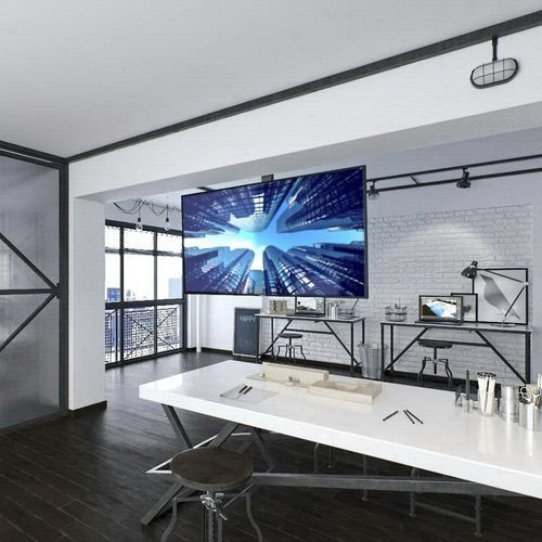 Suporte de teto para TV contemporâneo - FLIP 90 - MAIOR - motorizado / com controle remoto / com ajuste de inclinação