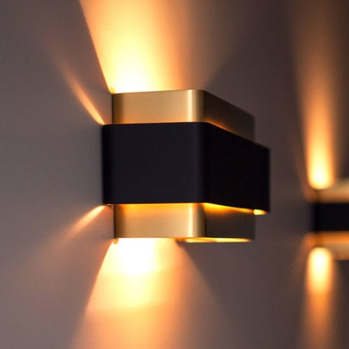 Arandela de estilo Art Déco - AMB - atelier moderniste - para ambiente interno / em alumínio / retangular