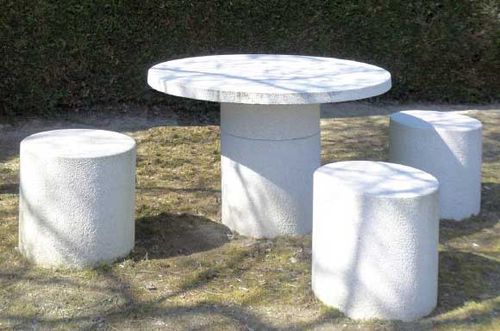 Mesa de piquenique contemporânea - ATLANTIQUE - ALKERN - em concreto / com base em concreto reforçado com fibras / redonda