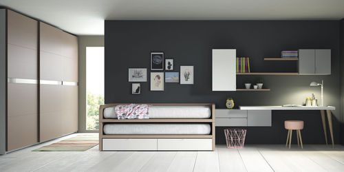 Quarto infantil cinza - BRUSELAS - Lagrama - em madeira / unissexo