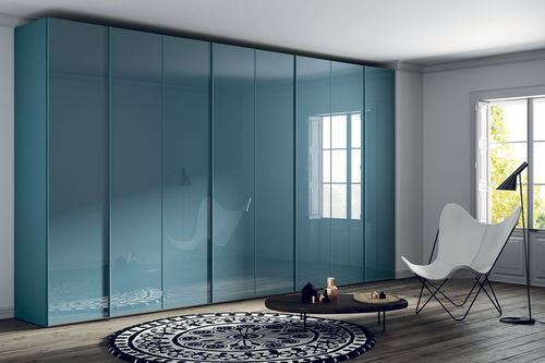 Guarda-roupa contemporâneo - FR - Lagrama - em vidro laqueado / com portas de abrir