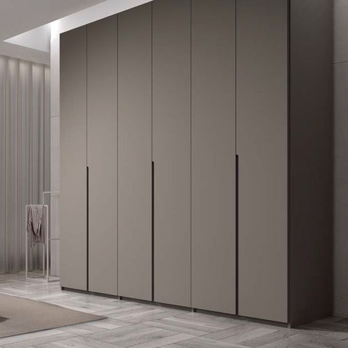 Guarda-roupa contemporâneo - EDGE  - Sistema Midi - em madeira laqueada / com portas de abrir / cinza