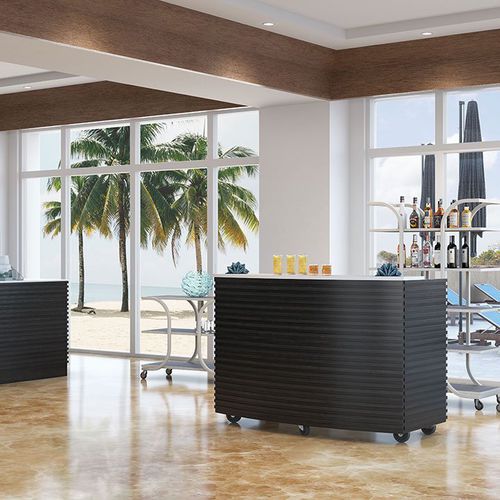 Móvel bar da linha comercial - VISTA - SICO - contemporâneo / com folheado de madeira / em aço inoxidável