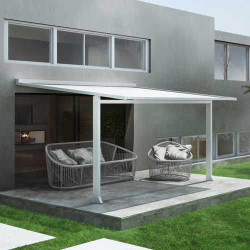 Pérgola apoiada em parede - SCREEN - IL CEPPO - em alumínio / com cobertura retrátil em lona PVC