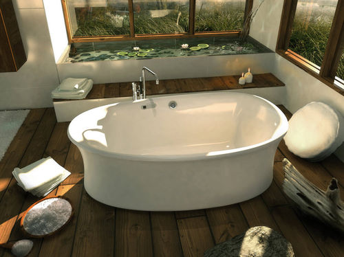 Banheira oval - AMBROSIA F - MAAX bathroom - freestanding / em acrílico / branca