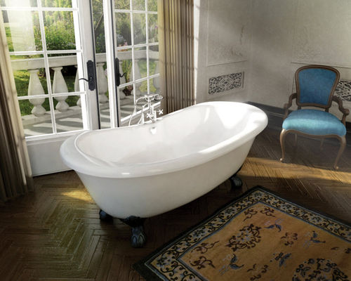 Banheira oval - VERSAILLES - MAAX bathroom - com pés / em acrílico / branca