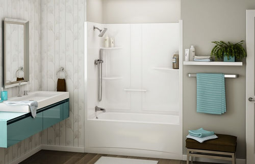 Banheira com chuveiro retangular - ALLIA TS-6032 - MAAX bathroom - de embutir / em acrílico