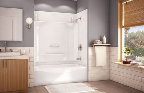 Banheira com chuveiro retangular - ESSENCE TS-6032 - MAAX bathroom - de embutir / em acrílico
