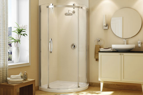 Cabine de banho em acrílico - OLYMPIA - MAAX bathroom - com porta de abrir / redonda