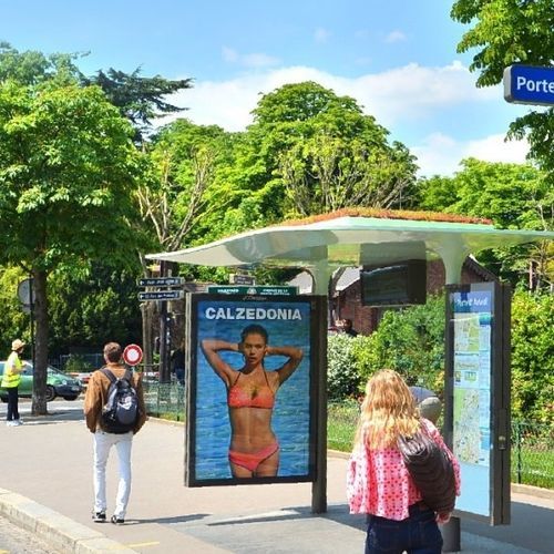 Abrigo de ônibus em metal - JCDecaux - Mobilier Urbain - em vidro / inteligente / com banco
