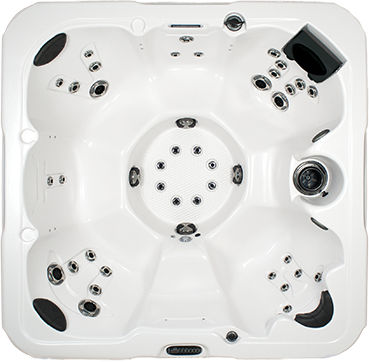 Spa de embutir - SOJOURN - DIMENSION ONE SPAS - quadrado / de 7 lugares / para ambiente interno