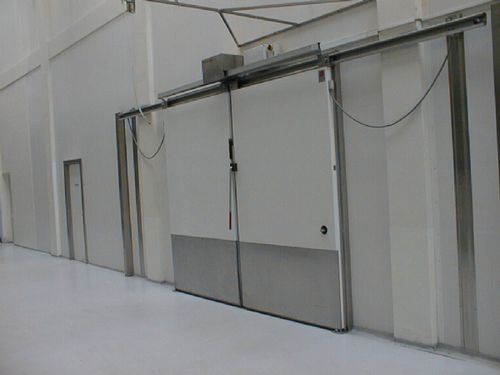 Porta industrial de correr - AS1502F - DAN-doors - metálica / automática / com vidro