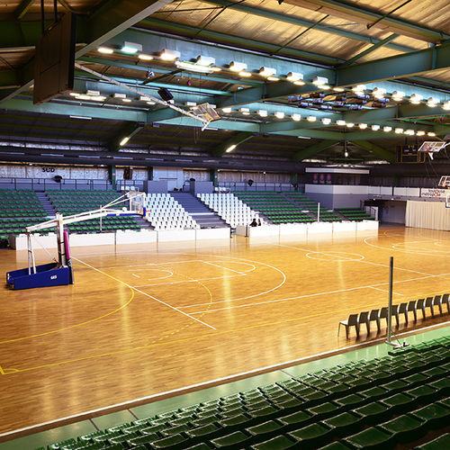 Piso esportivo para ambiente interno - FLEXLOCK - Tarkett Sports Indoor - em madeira / para sala multiesportiva / para campo ou quadra esportiva