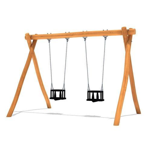 Balanço em aço inoxidável - MALTE - eibe Produktion + Vertrieb GmbH & Co KG - em acácia-bastarda / duplo / para playground