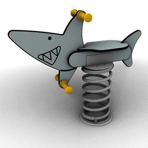 Gangorra de mola em HPL - SHARK - eibe Produktion + Vertrieb GmbH & Co KG - em aço galvanizado / em aço / animal