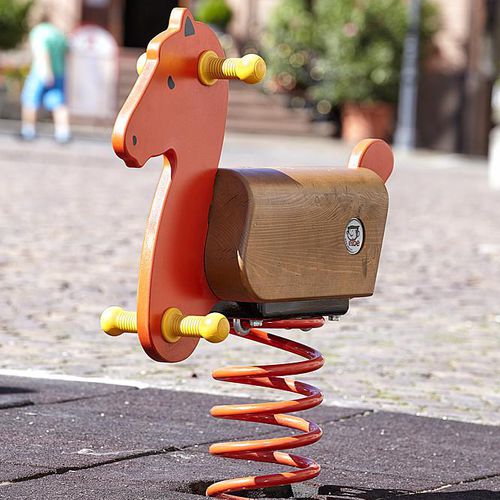Gangorra de mola em aço - PONY  - eibe Produktion + Vertrieb GmbH & Co KG - em madeira / em madeira maciça / animal