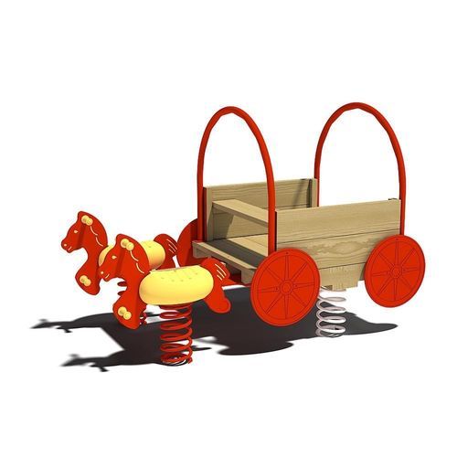 Gangorra de mola em HPL - COVERED WAGON  - eibe Produktion + Vertrieb GmbH & Co KG - animal / meio de transporte / de 2 lugares