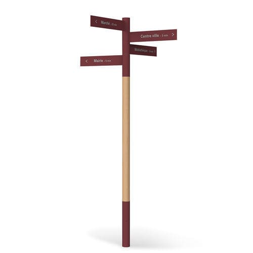 Placa de sinalização em alumínio termolacado - Espar  - Empreinte signalétique - em acácia-bastarda / de orientação / para ambiente externo