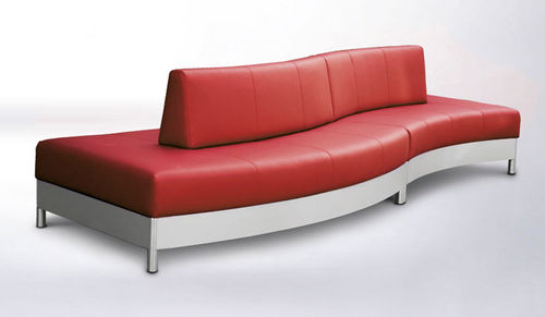Sofá contemporâneo - QUADRO - botton & gardiner urban furniture - em couro / costas com costas / vermelho