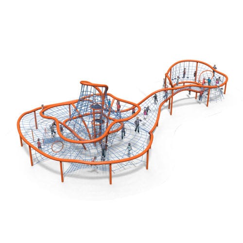Estrutura para trepar para parque infantil - CANAL - DYNAMO INDUSTRIES - com cama elástica