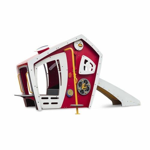 Casa de brincar para parque infantil - COMMUNITY HELPERS W/OUT TUNNEL  - PLAYWORLD - de piso / com escorregador / quartel dos bombeiros