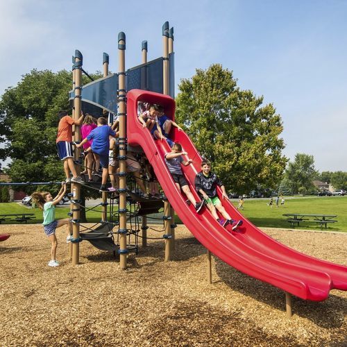 Estrutura lúdica para parque infantil - Super Netplex&reg; 8' Tower - LANDSCAPE STRUCTURES - em aço / em polietileno / modular