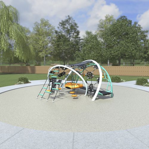 Estrutura lúdica para parque infantil - Quantis® A.3 - LANDSCAPE STRUCTURES - em aço galvanizado / em aço revestido a pó / em polietileno