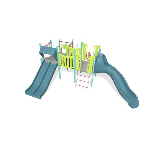 Estrutura lúdica para parque infantil - PlaySense - Design 33 - LANDSCAPE STRUCTURES - em aço revestido a pó / em polietileno / em plástico reciclado