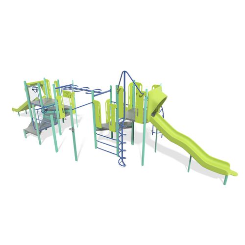 Estrutura lúdica para parque infantil - PlaySense - Design 301 - LANDSCAPE STRUCTURES - em aço revestido a pó / em polietileno / em plástico reciclado