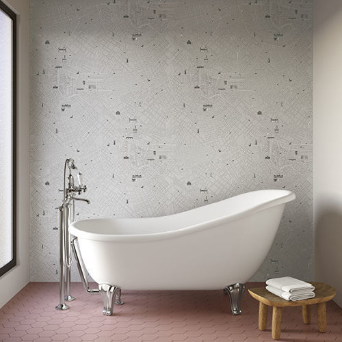 Painel decorativo em cerâmica - URBAN WHITE - Devon&Devon - para ambiente interno / liso / ignífugo