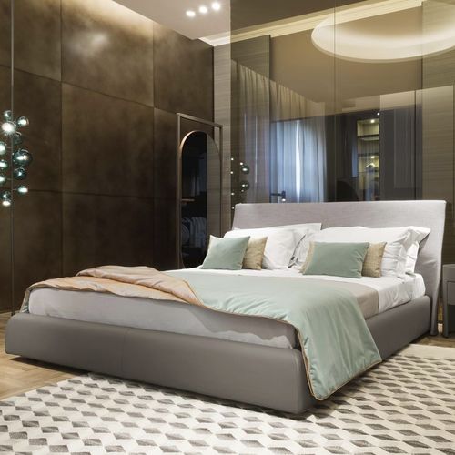 Cama de casal - ALTEA  - GIORGETTI - contemporânea / estofada / com cabeceira