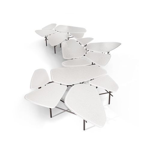 Mesa de centro de design minimalista - FRAGMENTUM - GIORGETTI - em vidro / com base em aço inoxidável / modular