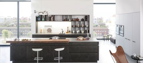 Cozinha contemporânea - TOPOS A - LEICHT - em concreto / com ilha / sem puxadores