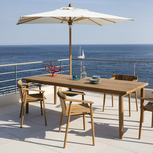 Mesa contemporânea - BATTEN - Tectona - em teca / com base em teca / retangular